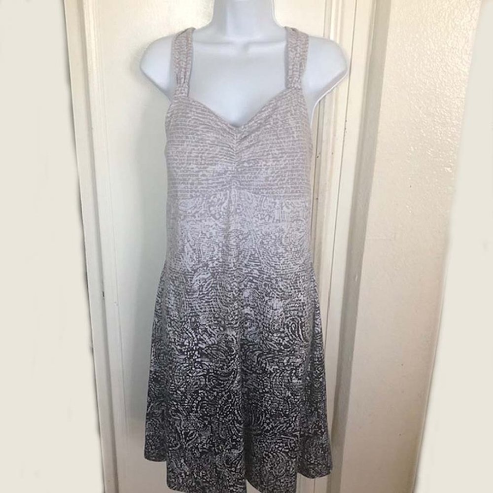 Dakini Yoga Black/Gray Athleisure Strappy Dress Size L